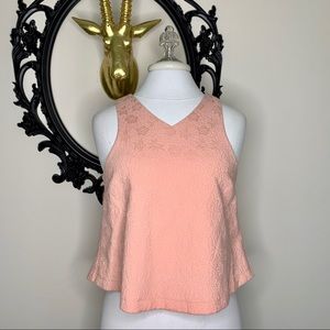 Others Follow Coral Brocade Tank Top